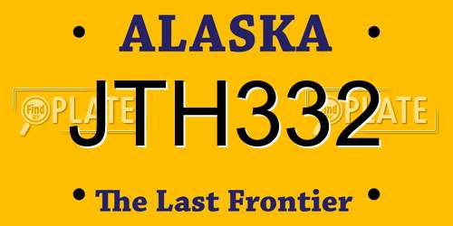 JTH332 Alaska License Plate