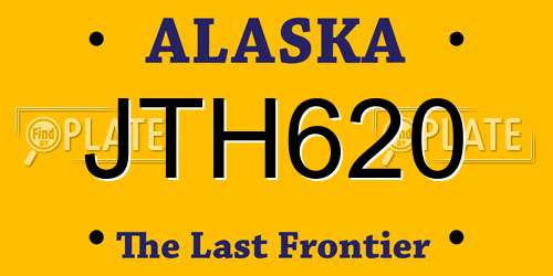 JTH620 Alaska License Plate