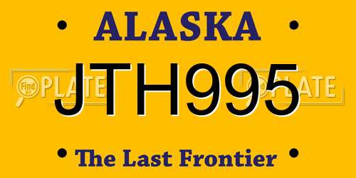 JTH995 Alaska License Plate