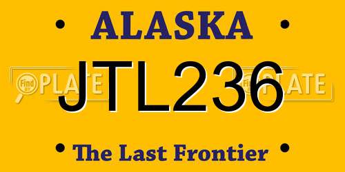 JTL236 Alaska License Plate