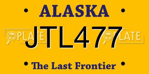 JTL477 Alaska License Plate