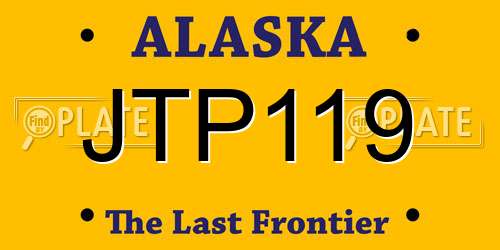 JTP119 Alaska License Plate
