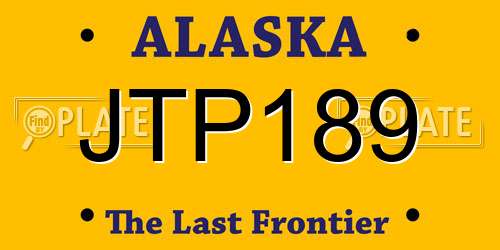 JTP189 Alaska License Plate