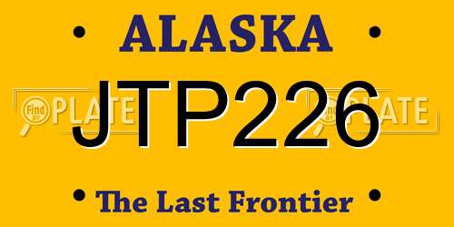 JTP226 Alaska License Plate