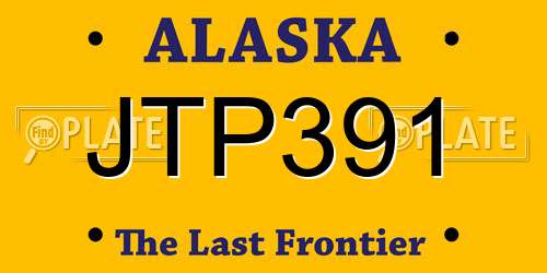 JTP391 Alaska License Plate