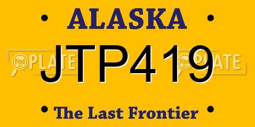 JTP419 Alaska License Plate