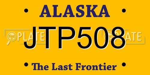 JTP508 Alaska License Plate