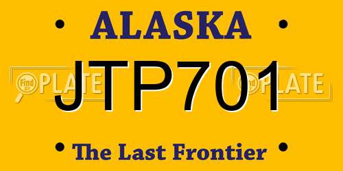 JTP701 Alaska License Plate
