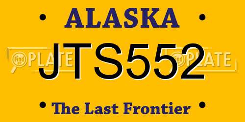 JTS552 Alaska License Plate