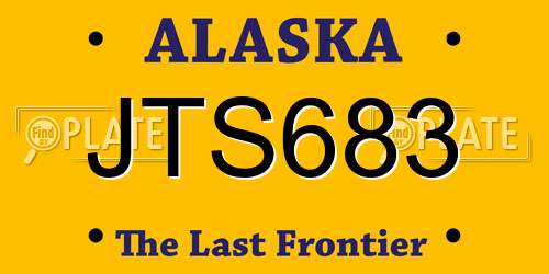JTS683 Alaska License Plate