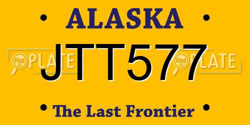 JTT577 Alaska License Plate