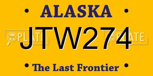 JTW274 Alaska License Plate