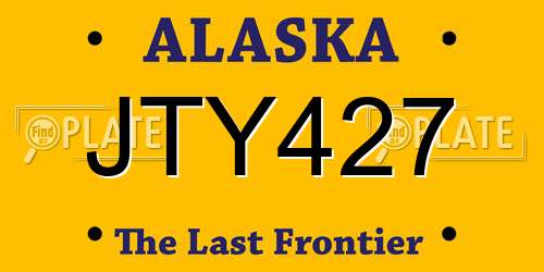 JTY427 Alaska License Plate