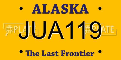 JUA119 Alaska License Plate