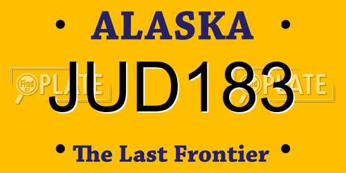 JUD183 Alaska License Plate