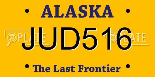 JUD516 Alaska License Plate