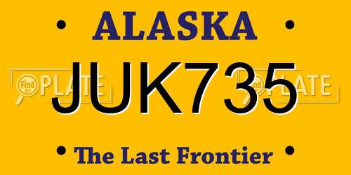 JUK735 Alaska License Plate