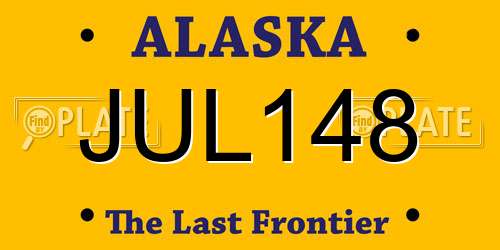 JUL148 Alaska License Plate