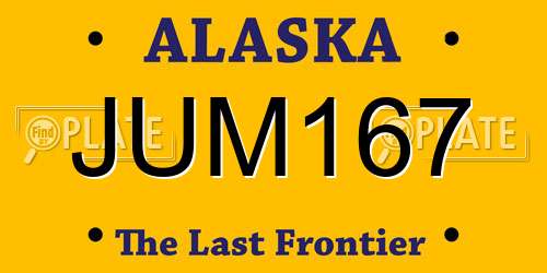 JUM167 Alaska License Plate