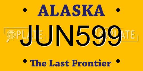 JUN599 Alaska License Plate