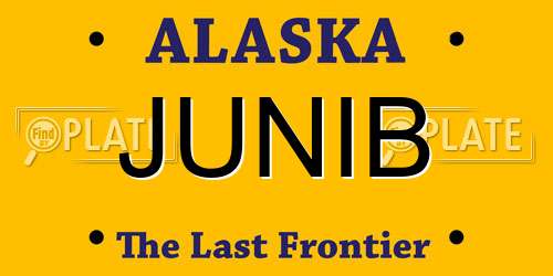 JUNIB Alaska License Plate
