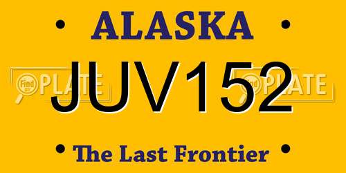 JUV152 Alaska License Plate