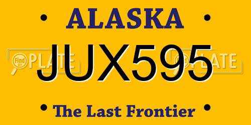 JUX595 Alaska License Plate
