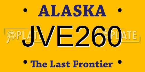 JVE260 Alaska License Plate