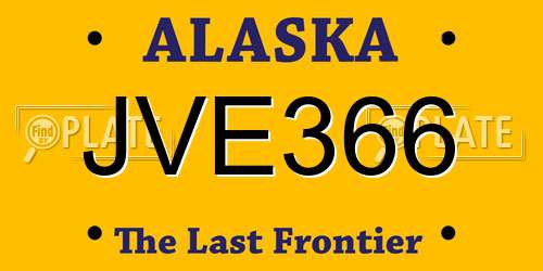 JVE366 Alaska License Plate
