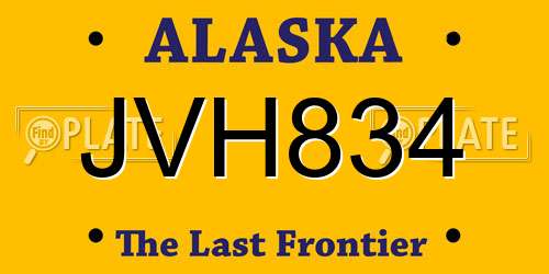 JVH834 Alaska License Plate