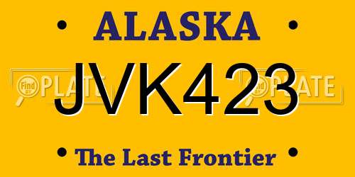 JVK423 Alaska License Plate