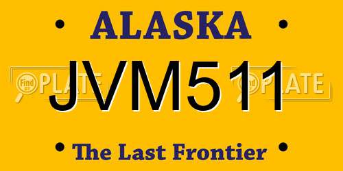 JVM511 Alaska License Plate