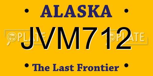 JVM712 Alaska License Plate
