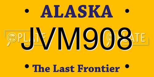JVM908 Alaska License Plate