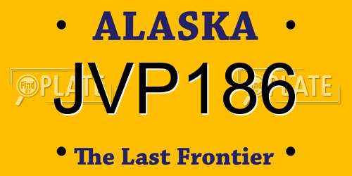 JVP186 Alaska License Plate