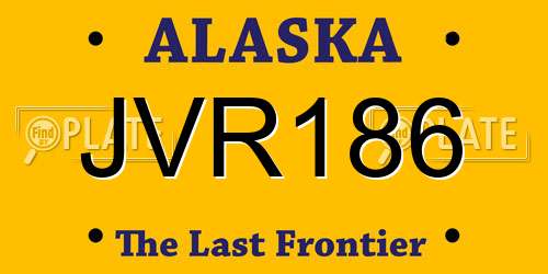 JVR186 Alaska License Plate