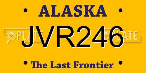 JVR246 Alaska License Plate
