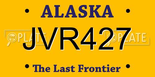 JVR427 Alaska License Plate