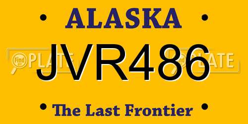 JVR486 Alaska License Plate