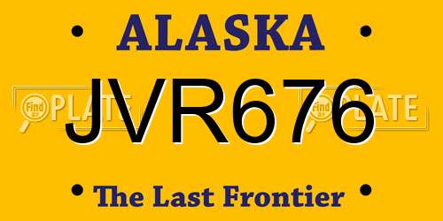 JVR676 Alaska License Plate