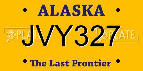 JVY327 Alaska License Plate