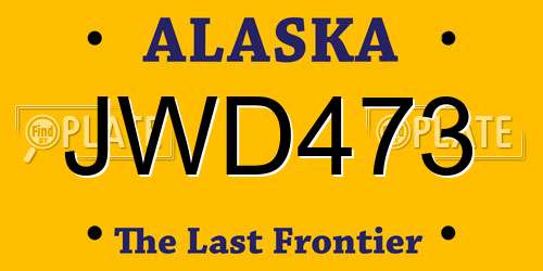 JWD473 Alaska License Plate