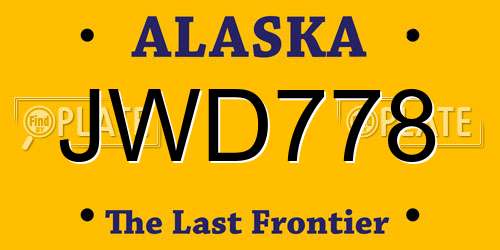 JWD778 Alaska License Plate