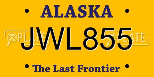 JWL855 Alaska License Plate