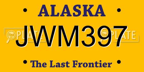 JWM397 Alaska License Plate