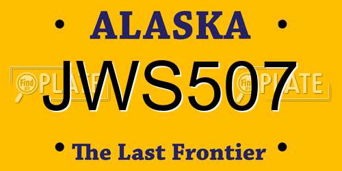 JWS507 Alaska License Plate