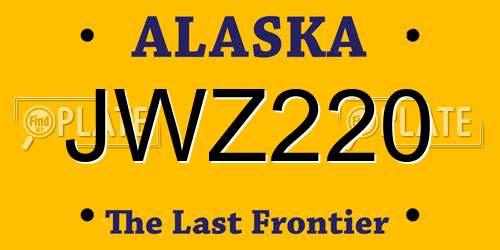 JWZ220 Alaska License Plate