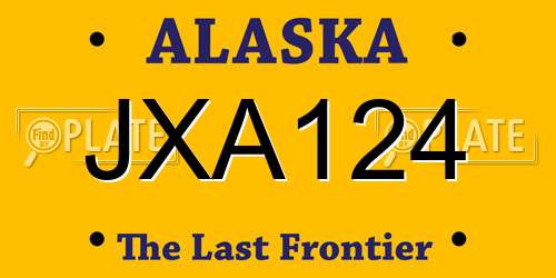 JXA124 Alaska License Plate