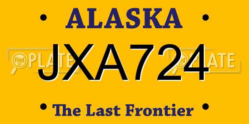 JXA724 Alaska License Plate