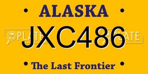 JXC486 Alaska License Plate